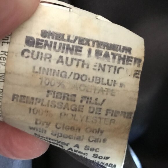 London Fog Mens Black Leather Bomber Jacket LG Vintage - Picture 5 of 12